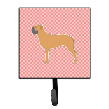 Carolines Treasures Bullmastiff Checkerboard Pink Leash or Key Holder BB3671SH4